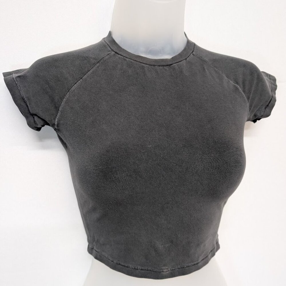 NWT SKIMS Vintage Cropped T-Shirt - SOOT - XS